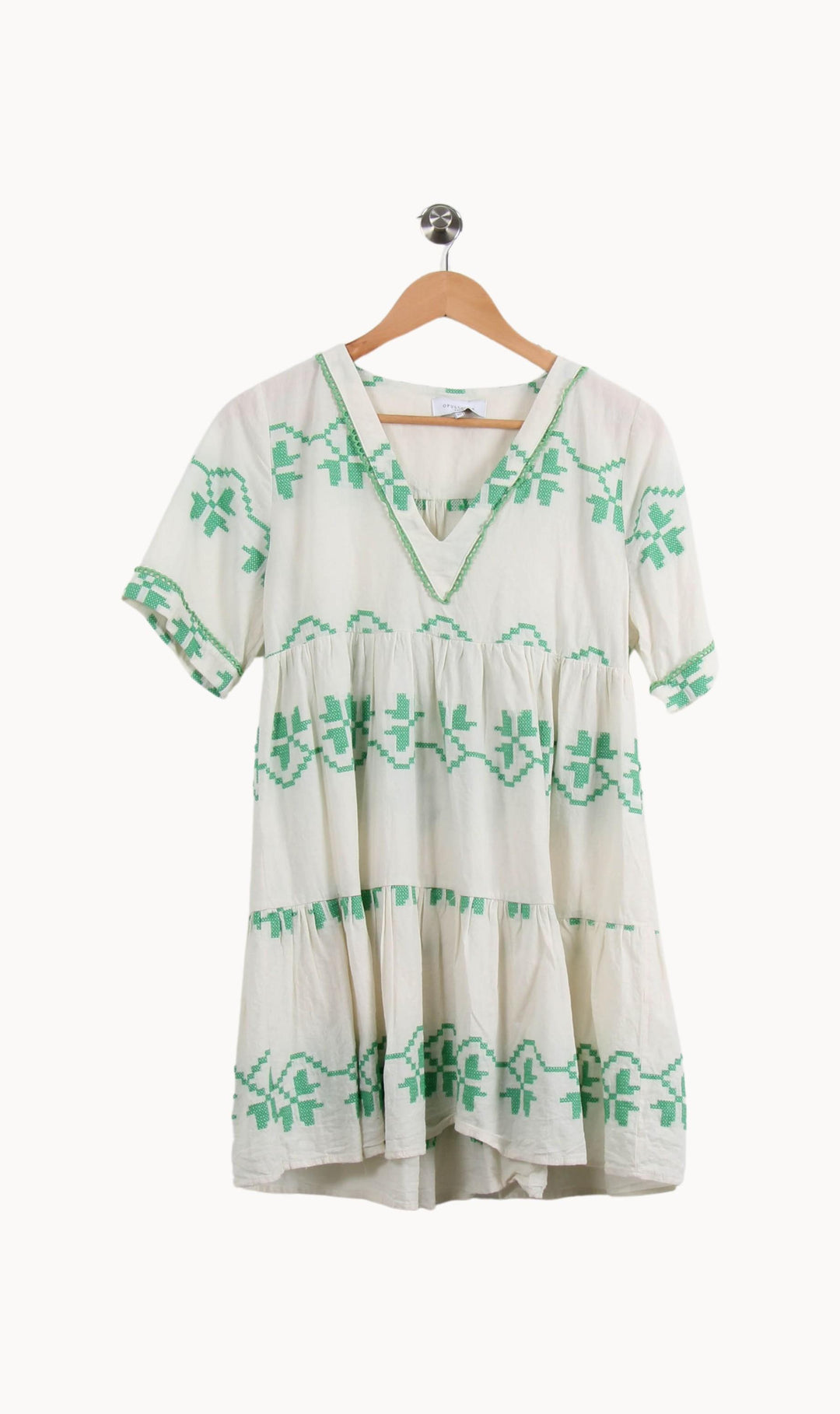 Robe Courte Blanche et Verte - Taille XS/34 de la marque Opullence | PARAD69530 - Vendu par Paradigme - Image 2