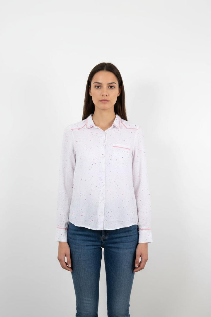 Chemise Blanche et Rose - Taille L/40
