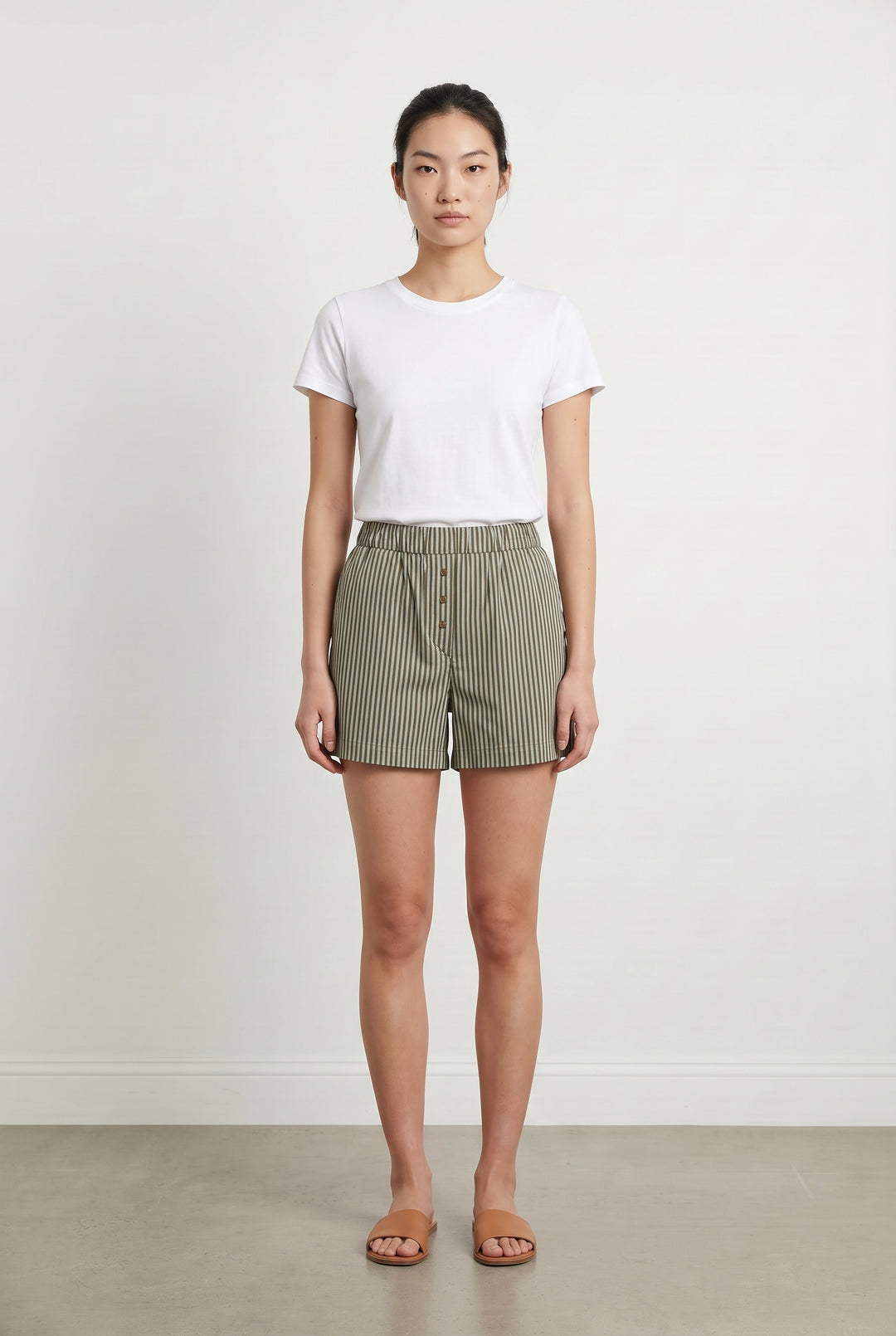Short Rayé Vert et Marron - Taille S/36 de la marque Claudie Pierlot | PARAD69602 - Vendu par Paradigme - Image 1