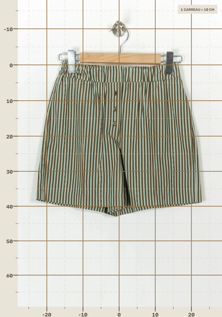 Short Rayé Vert et Marron - Taille S/36 de la marque Claudie Pierlot | PARAD69602 - Vendu par Paradigme - Image 4