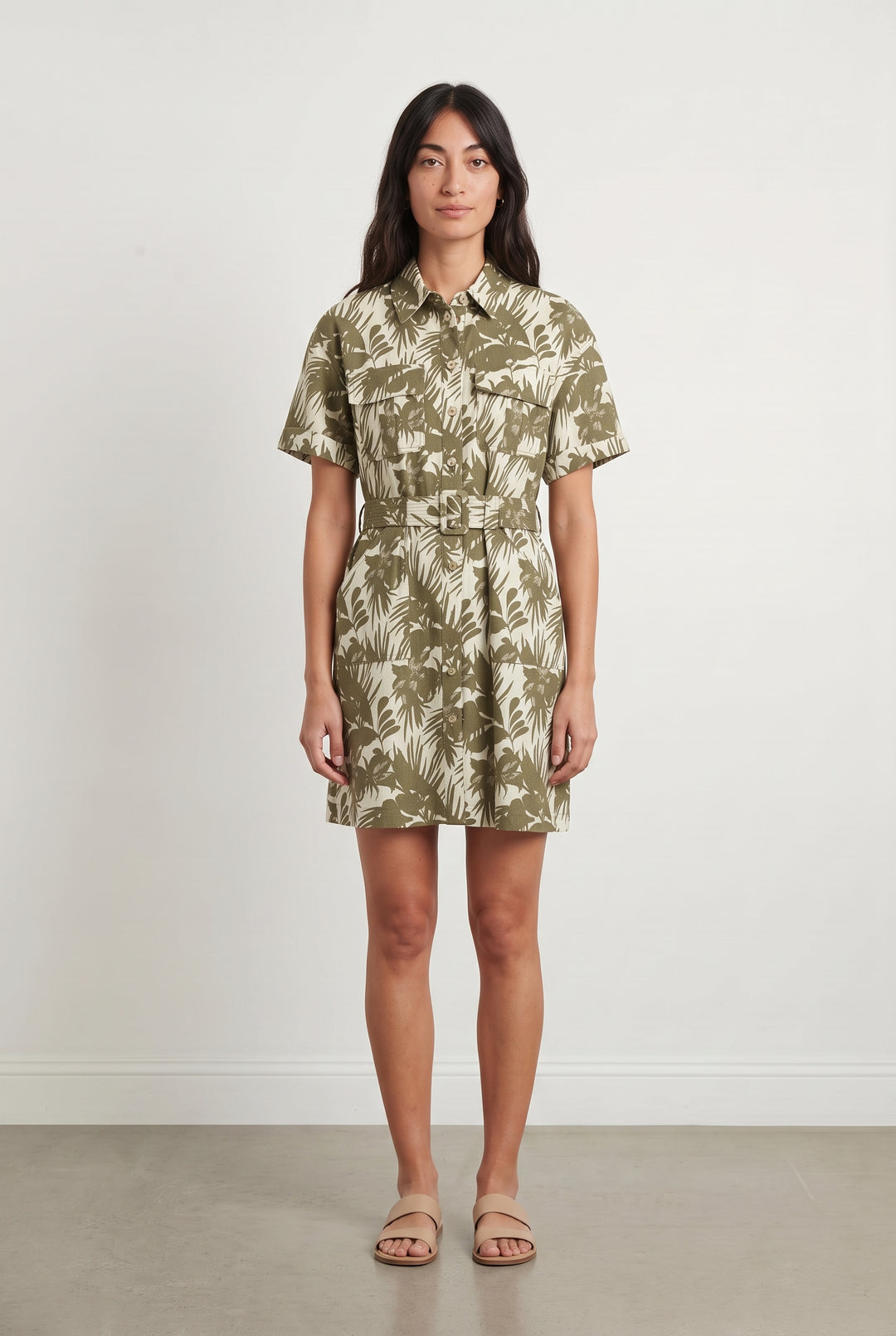 Robe Chemise Verte et Blanche - Taille M/38 de la marque ZAPA | PARAD69649 - Vendu par Paradigme - Image 1