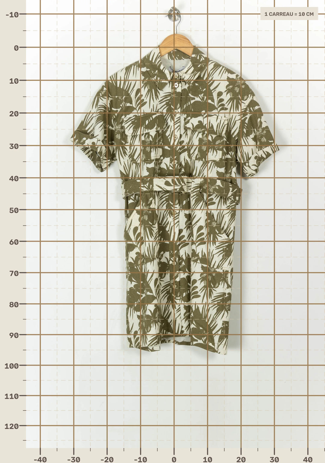 Robe Chemise Verte et Blanche - Taille M/38 de la marque ZAPA | PARAD69649 - Vendu par Paradigme - Image 4