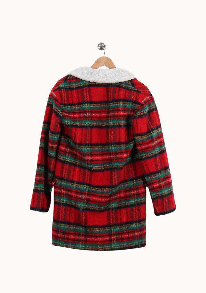Manteau À Carreaux Rouge et Vert - Taille S/36 de la marque Manoush | PARAD69691 - Vendu par Paradigme - Image 4