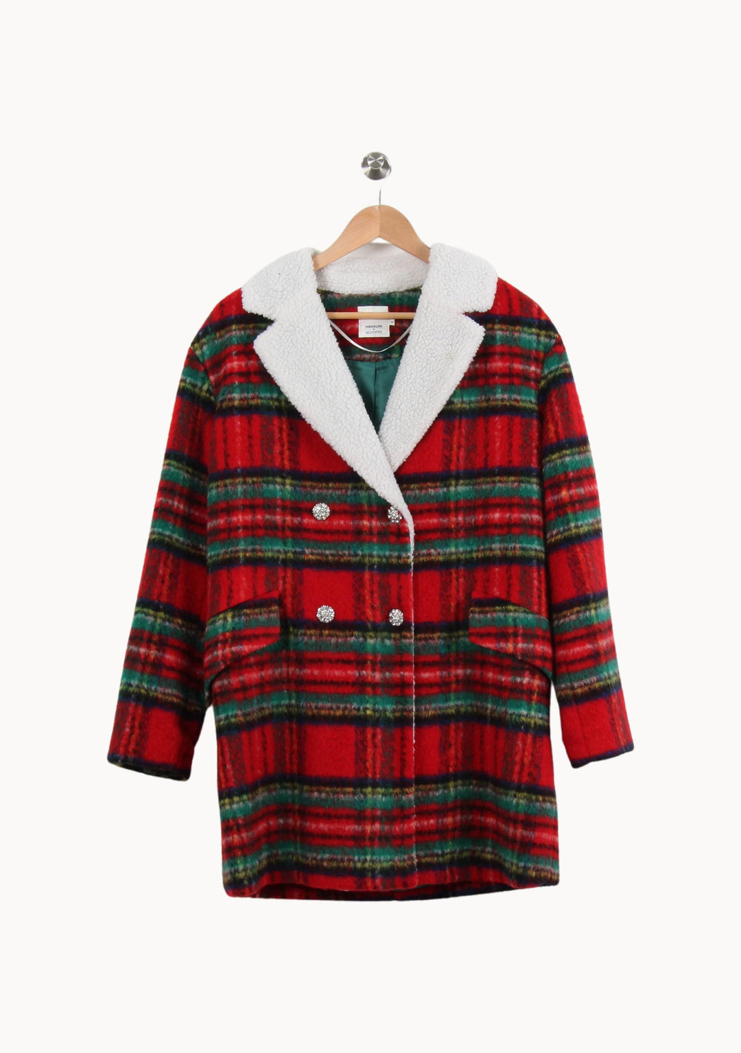 Manteau À Carreaux Rouge et Vert - Taille S/36 de la marque Manoush | PARAD69691 - Vendu par Paradigme - Image 2