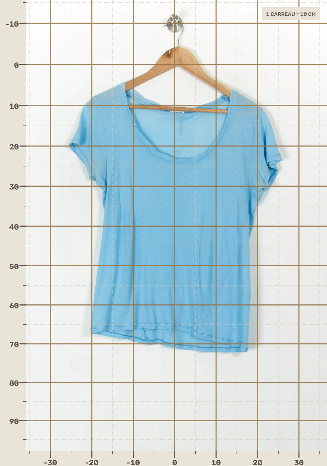 Tee-shirt Bleu - Taille S/36 de la marque American Vintage | PARAD69722 - Vendu par Paradigme - Image 4