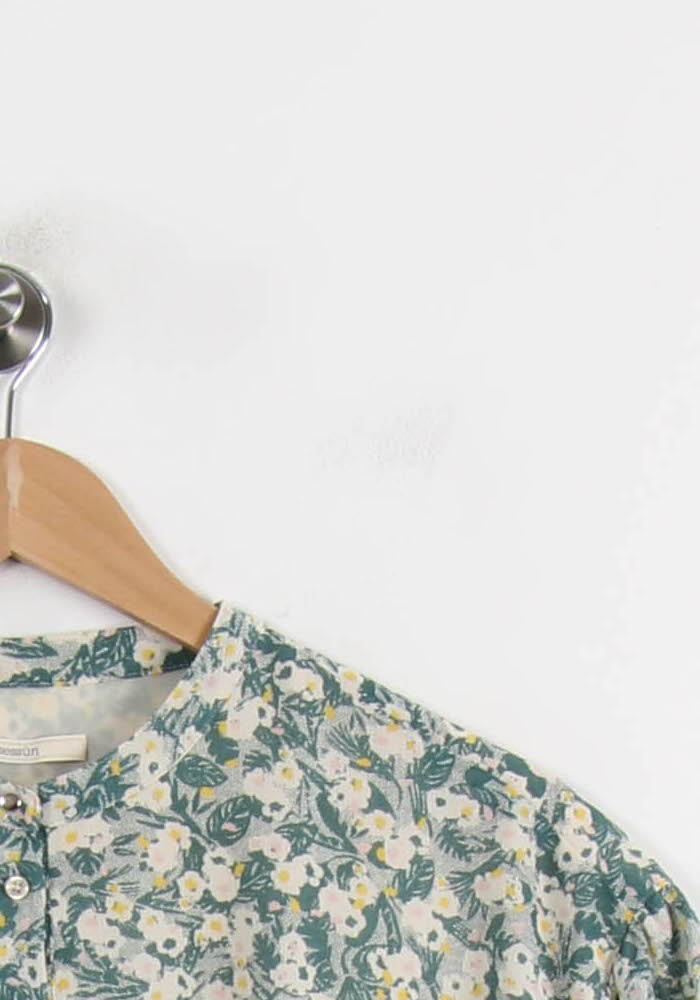 Blouse Fleurie Verte et Blanche - Taille S/36 de la marque Sessùn | PARAD69758 - Vendu par Paradigme - Image 3