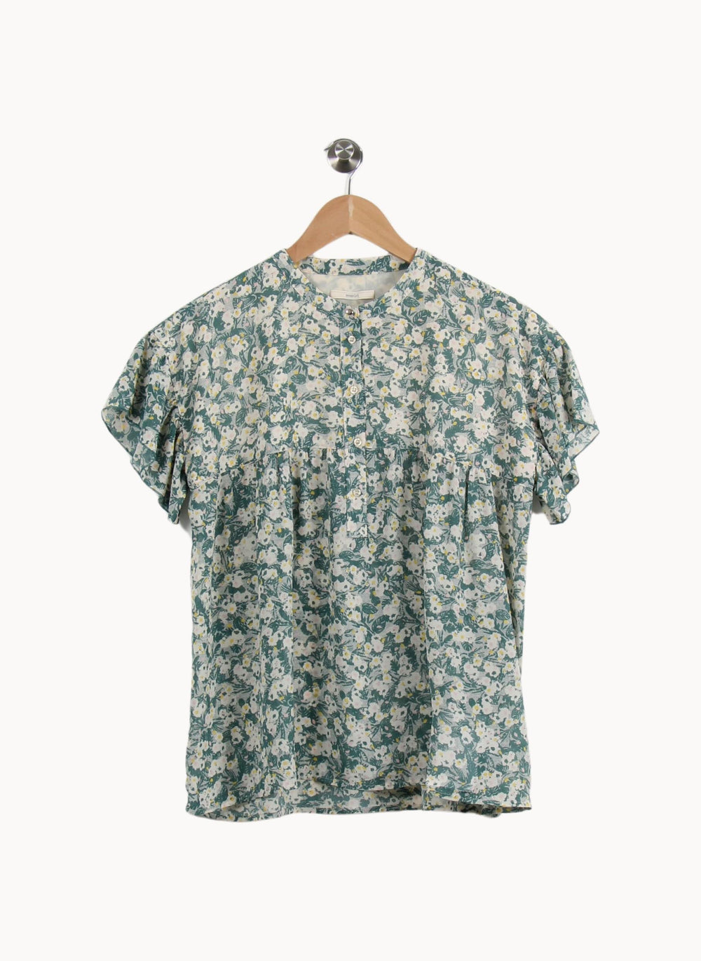 Blouse Fleurie Verte et Blanche - Taille S/36 de la marque Sessùn | PARAD69758 - Vendu par Paradigme - Image 2