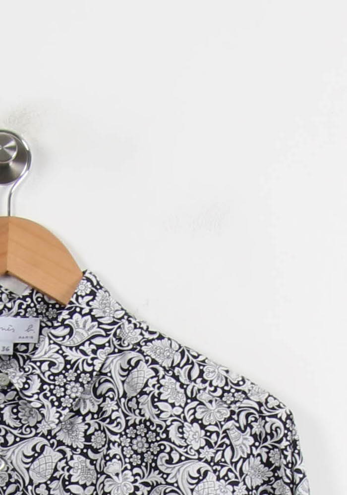 Chemise Imprimée Noire et Blanche - Taille S/36 de la marque Agnès b. | PARAD69771 - Vendu par Paradigme - Image 3