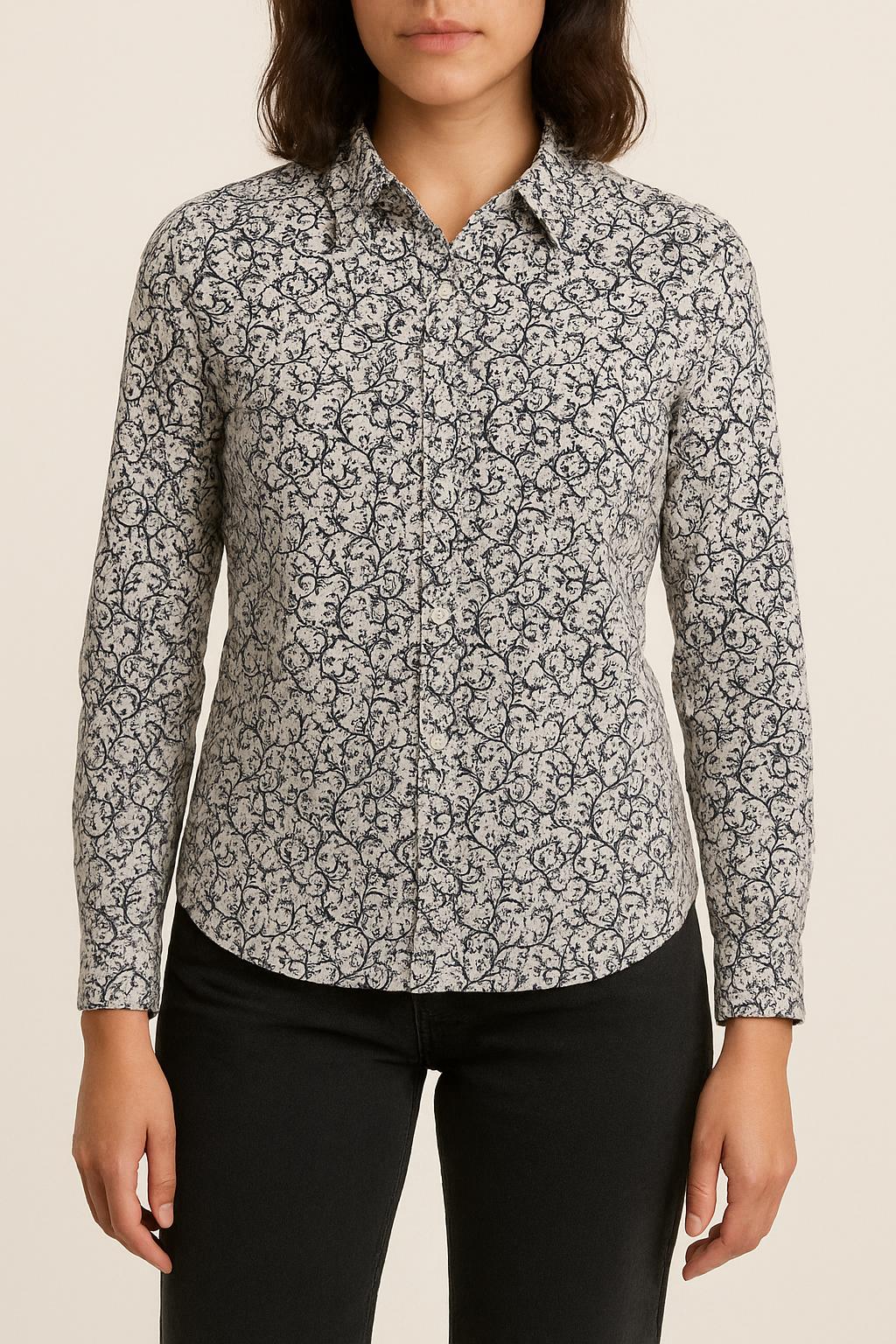 Chemise Imprimée Noire et Blanche - Taille S/36 de la marque Agnès b. | PARAD69771 - Vendu par Paradigme - Image 1