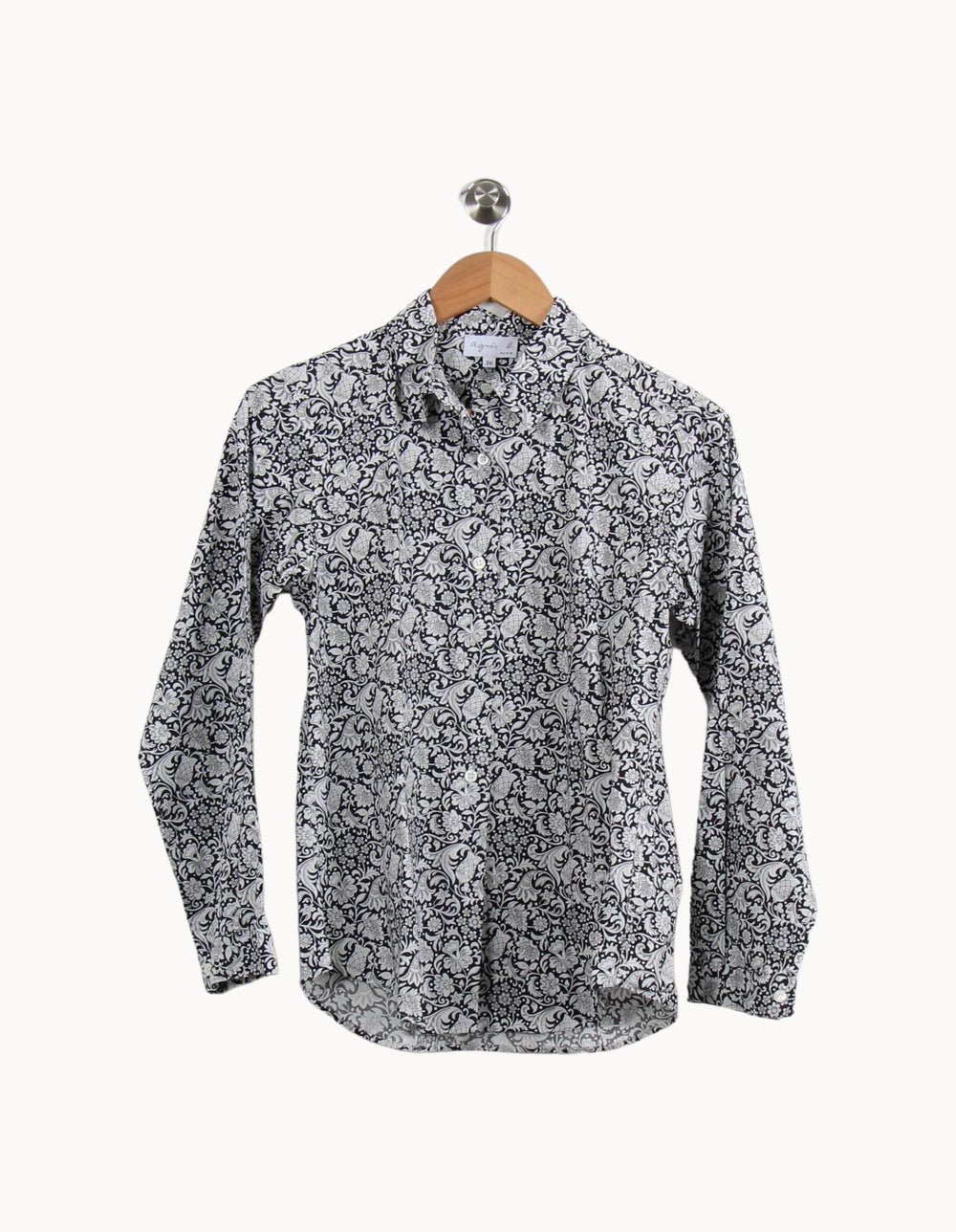 Chemise Imprimée Noire et Blanche - Taille S/36 de la marque Agnès b. | PARAD69771 - Vendu par Paradigme - Image 2