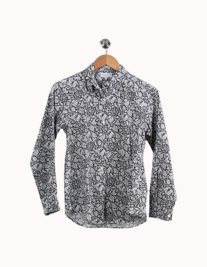 Chemise Imprimée Noire et Blanche - Taille S/36 de la marque Agnès b. | PARAD69771 - Vendu par Paradigme - Image 2