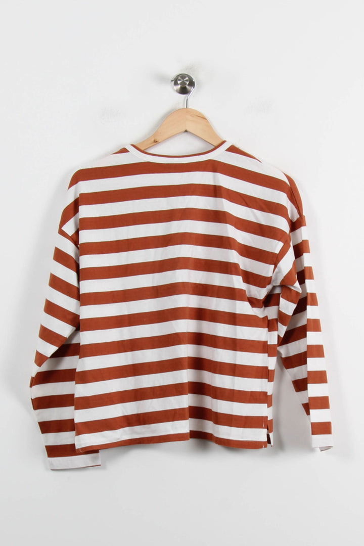 Tee-shirt à Rayures Marron et Blanc - Taille S/36 de la marque Karl Marc John | PARAD69784 - Vendu par Paradigme - Image 4