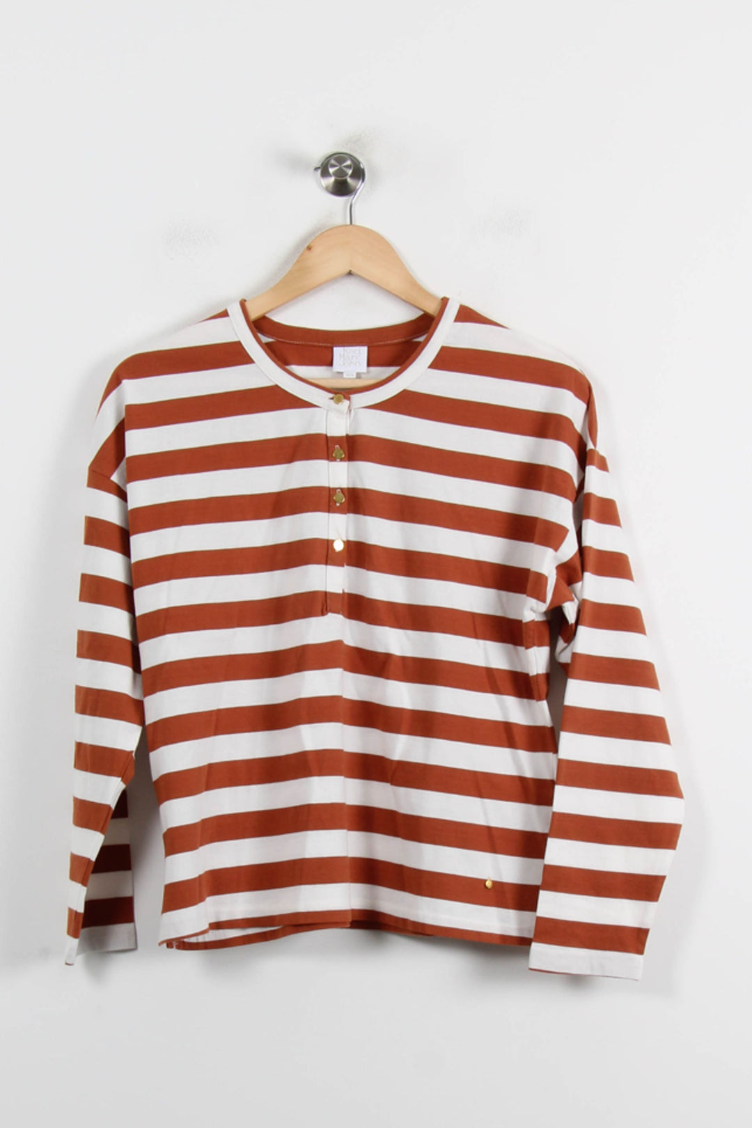 Tee-shirt à Rayures Marron et Blanc - Taille S/36 de la marque Karl Marc John | PARAD69784 - Vendu par Paradigme - Image 2