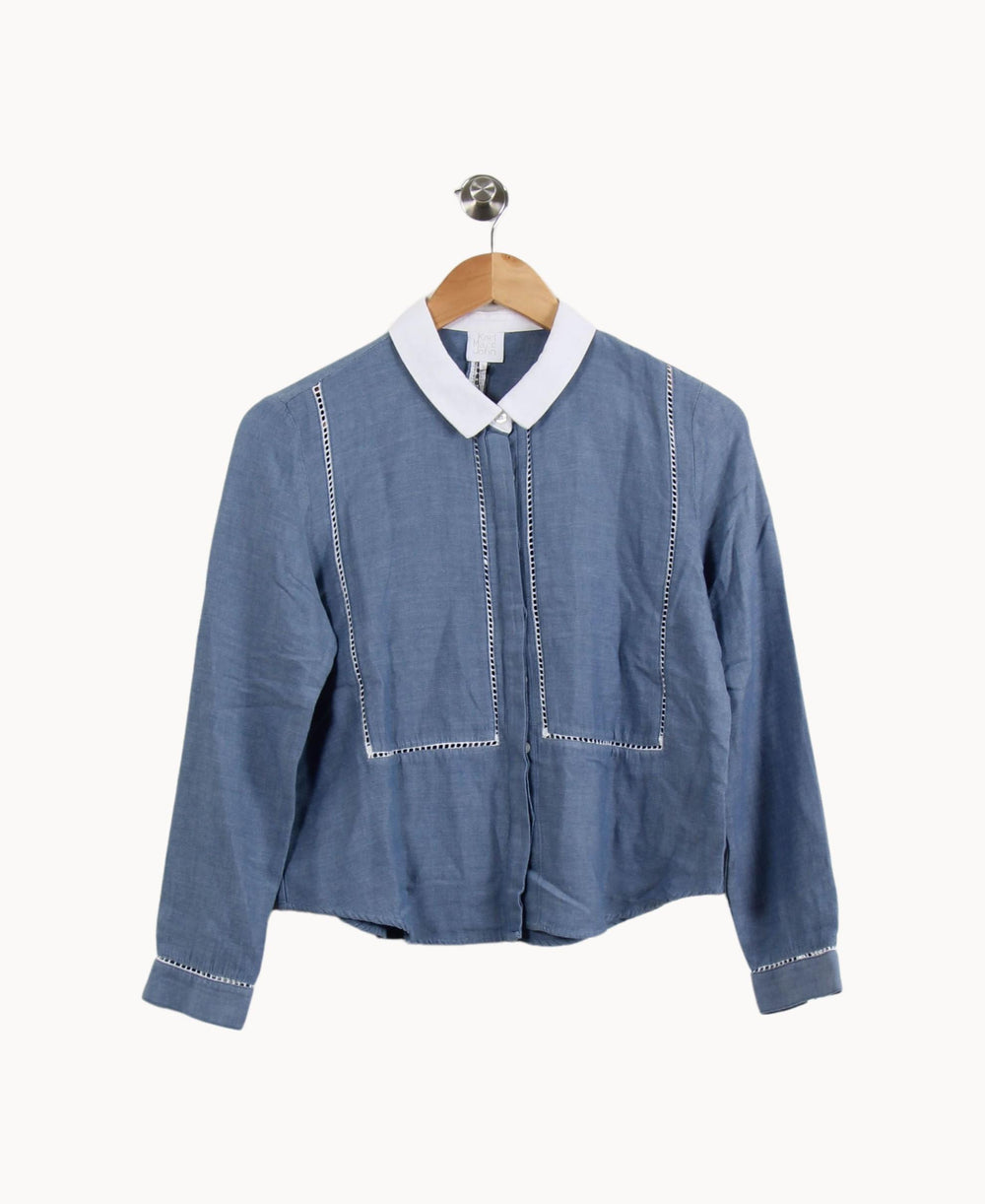 Chemise Bleu et Blanche - Taille S/36 de la marque Karl Marc John | PARAD69789 - Vendu par Paradigme - Image 2