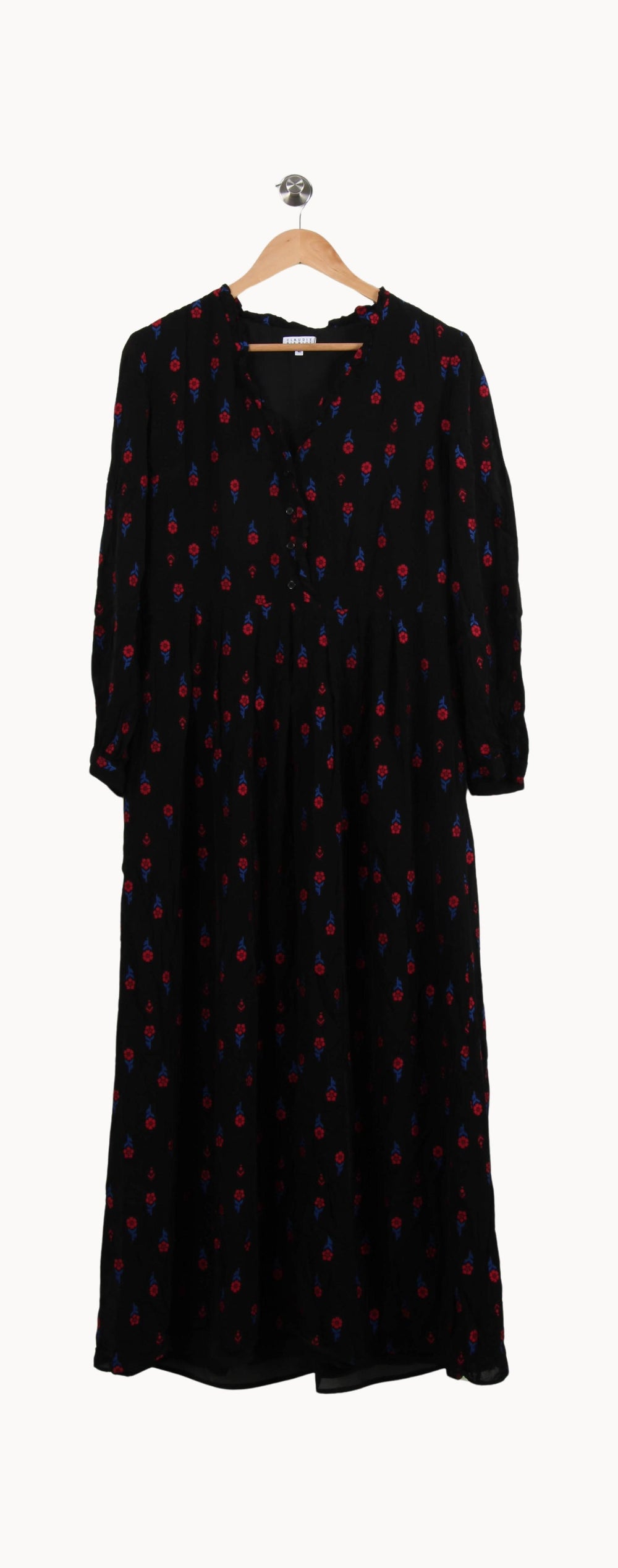 Robe Longue Noire et Rouge - Taille L/40 de la marque Claudie Pierlot | PARAD69799 - Vendu par Paradigme - Image 2
