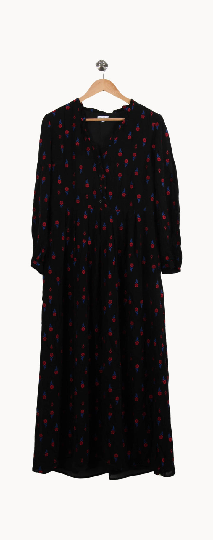 Robe Longue Noire et Rouge - Taille L/40 de la marque Claudie Pierlot | PARAD69799 - Vendu par Paradigme - Image 2