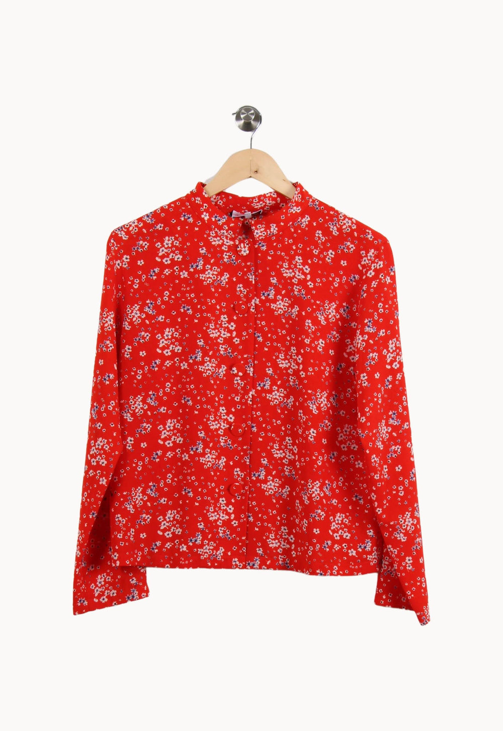 Chemise Fleurie Rouge et Blanche - Taille M/38 de la marque Agnès b. | PARAD69803 - Vendu par Paradigme - Image 2