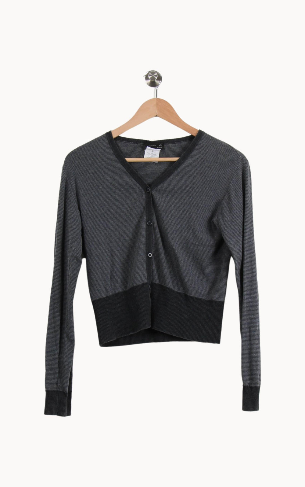 Cardigan Gris et Noir - Taille M/38 de la marque Agnès b. | PARAD69804 - Vendu par Paradigme - Image 2
