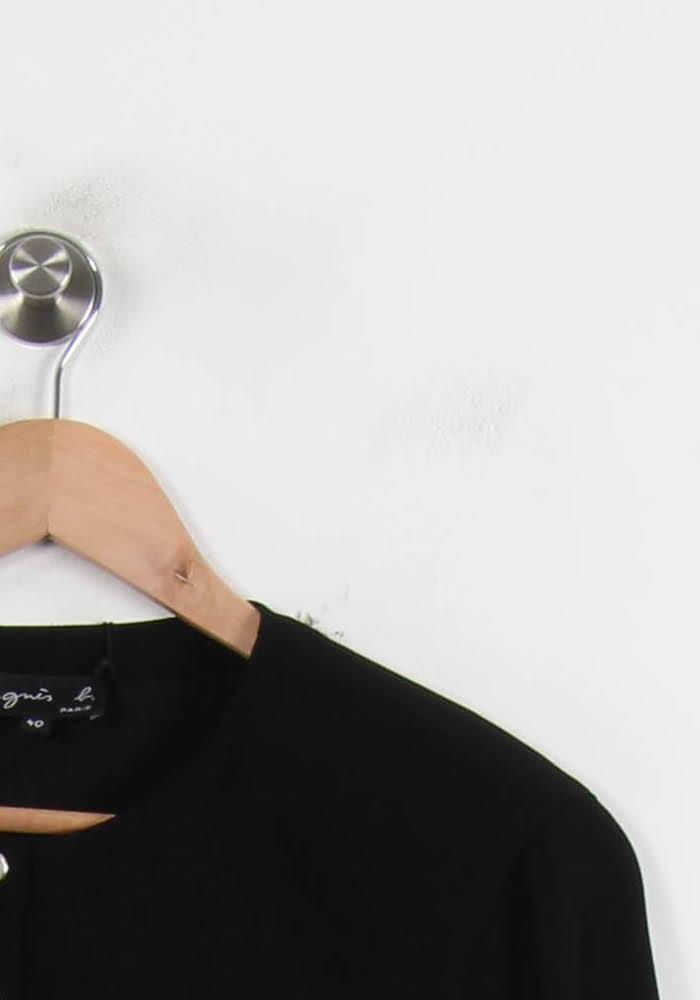 Robe Chemise Noire - Taille L/40 de la marque Agnès b. | PARAD69807 - Vendu par Paradigme - Image 3