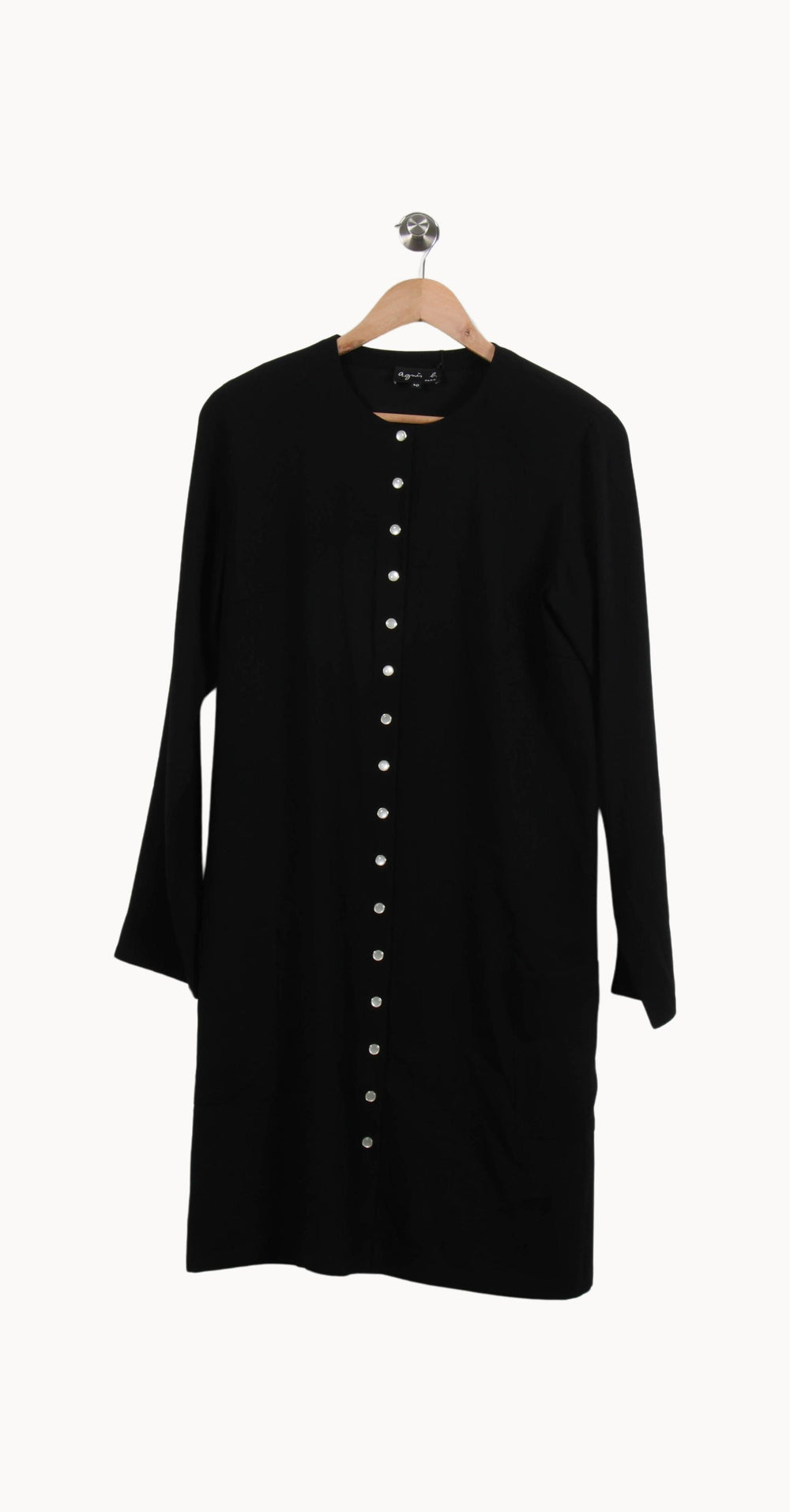 Robe Chemise Noire - Taille L/40 de la marque Agnès b. | PARAD69807 - Vendu par Paradigme - Image 2