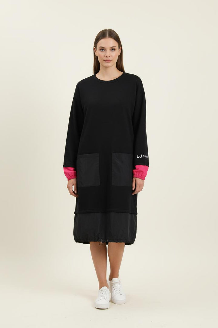Robe Midi Noire et Rose - Taille XXL/44 de la marque Liu Jo | PARAD69811 - Vendu par Paradigme - Image 1