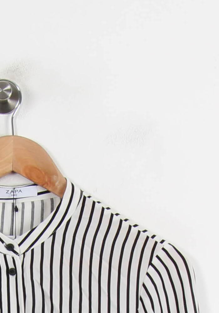 Robe Chemise Blanche et Noire - Taille S/36 de la marque ZAPA | PARAD69821 - Vendu par Paradigme - Image 3
