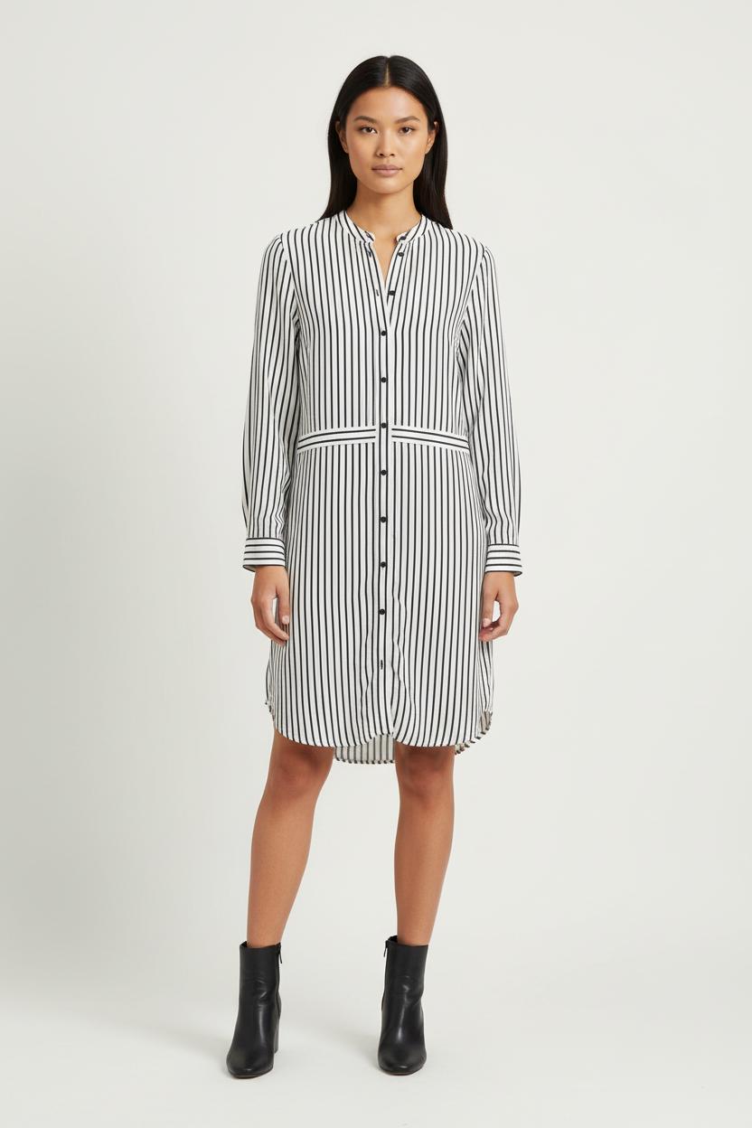 Robe Chemise Blanche et Noire - Taille S/36 de la marque ZAPA | PARAD69821 - Vendu par Paradigme - Image 1