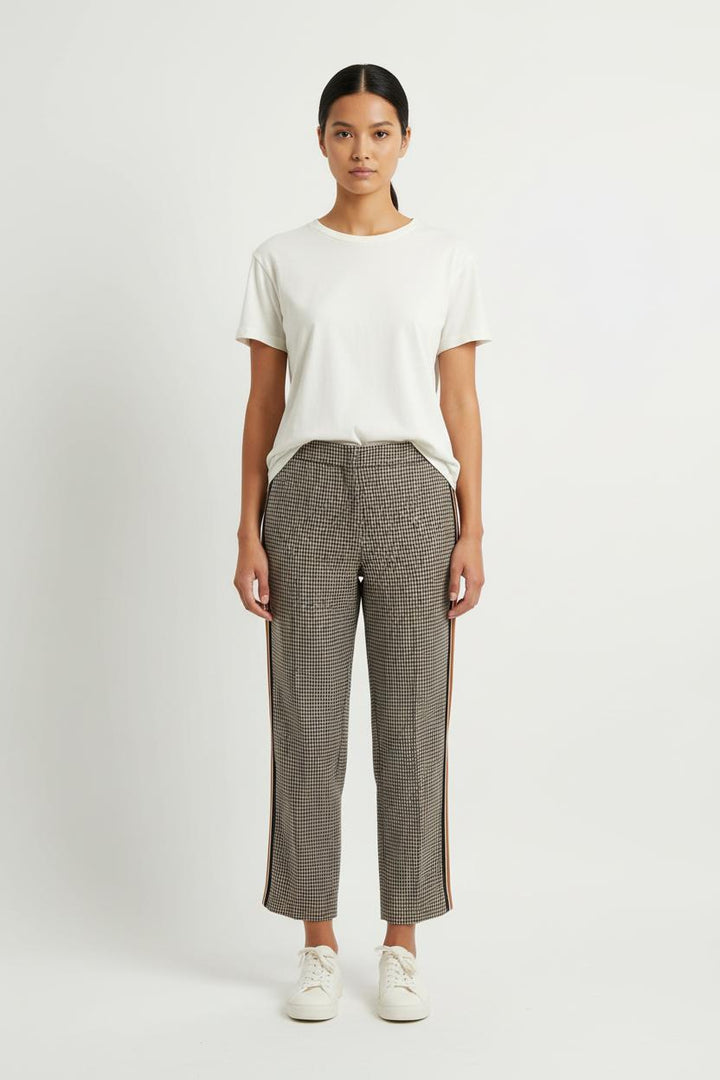 Pantalon Carreaux Marron et Noir - Taille XS/34 de la marque Sandro | PARAD69823 - Vendu par Paradigme - Image 1