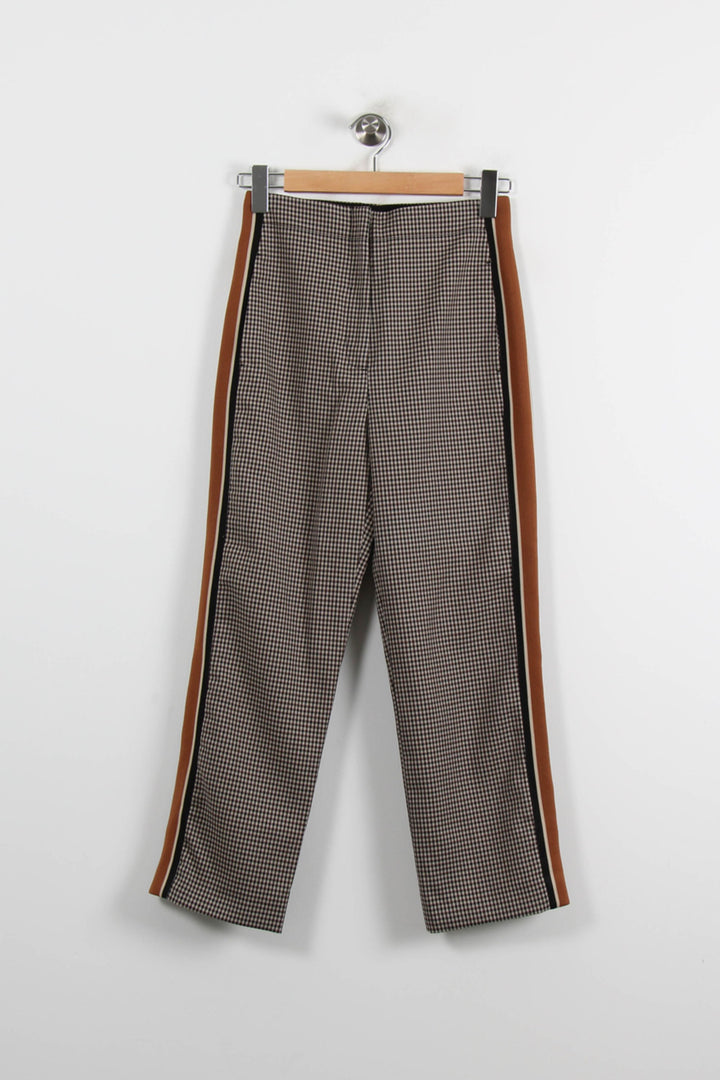 Pantalon Carreaux Marron et Noir - Taille XS/34 de la marque Sandro | PARAD69823 - Vendu par Paradigme - Image 2