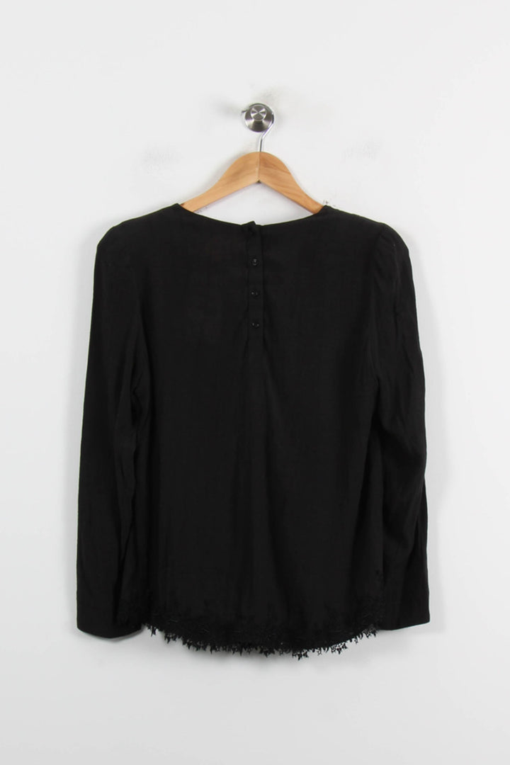 Blouse Noire - Taille L/40 de la marque Sandro | PARAD69831 - Vendu par Paradigme - Image 4