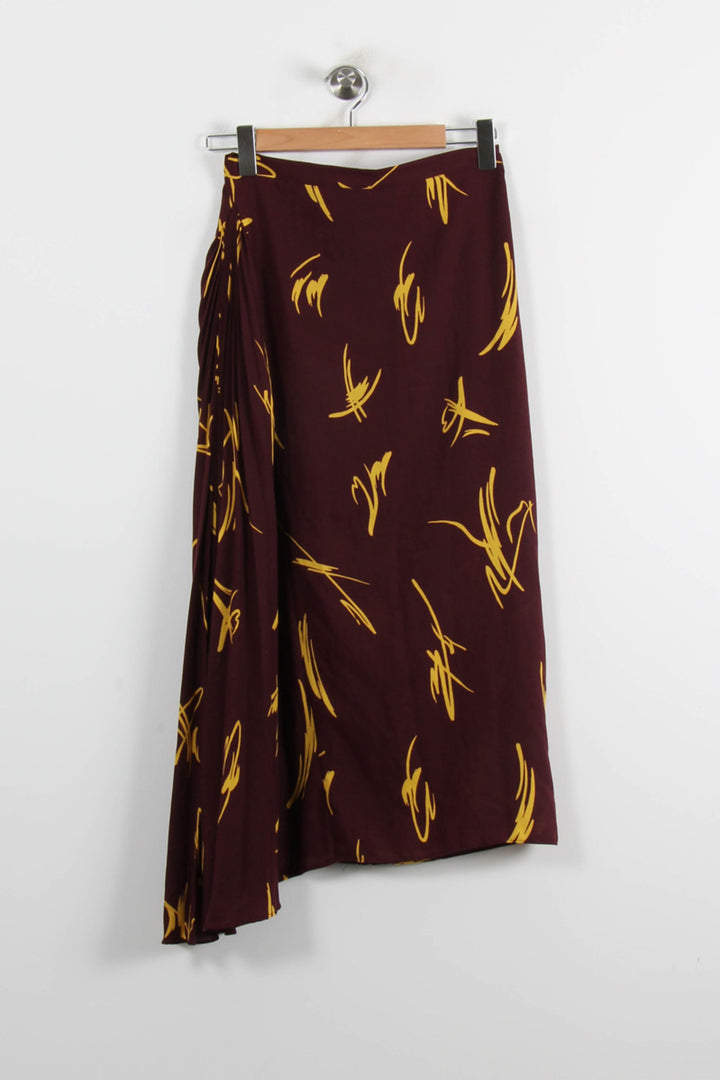 Jupe Midi Bordeaux et Jaune - Taille M/38 de la marque Bimba y Lola | PARAD69847 - Vendu par Paradigme - Image 2