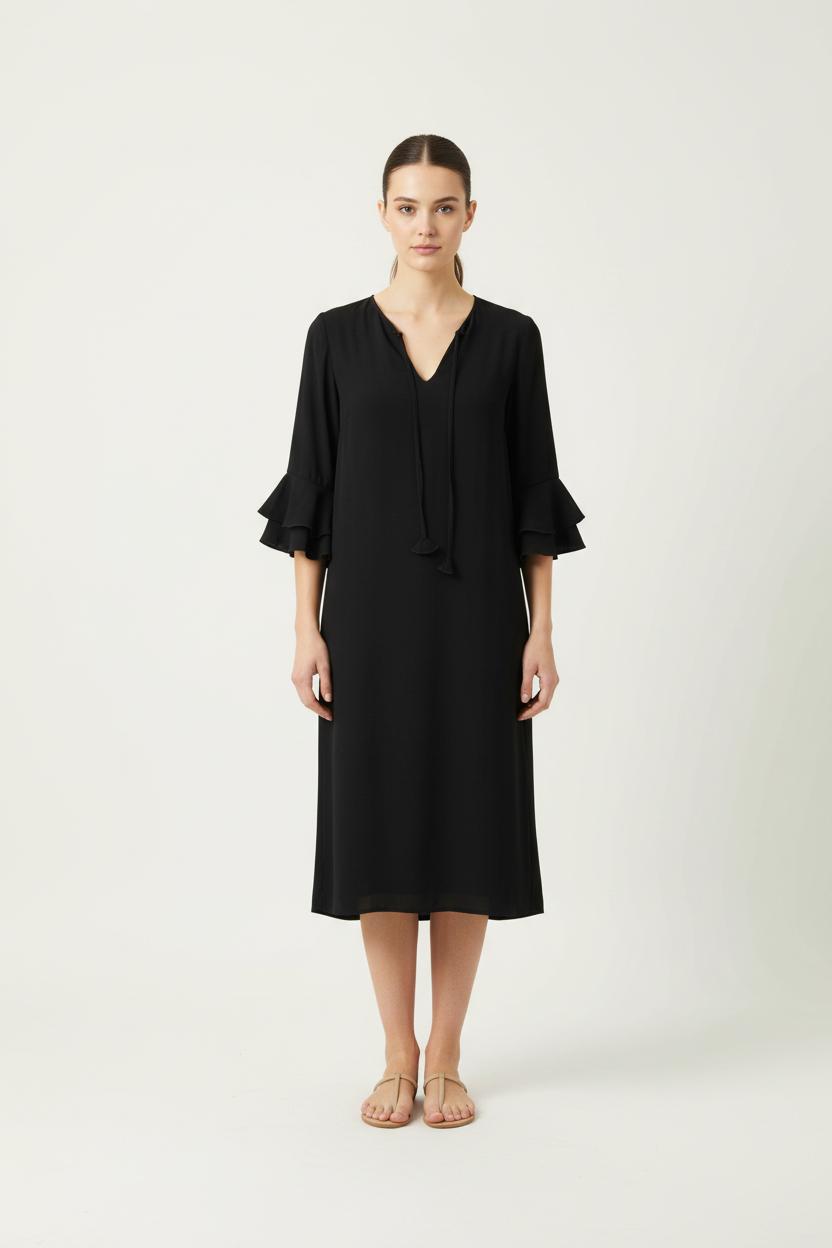 Robe Droite Noire - Taille S/36 de la marque Paule Ka | PARAD69857 - Vendu par Paradigme - Image 1