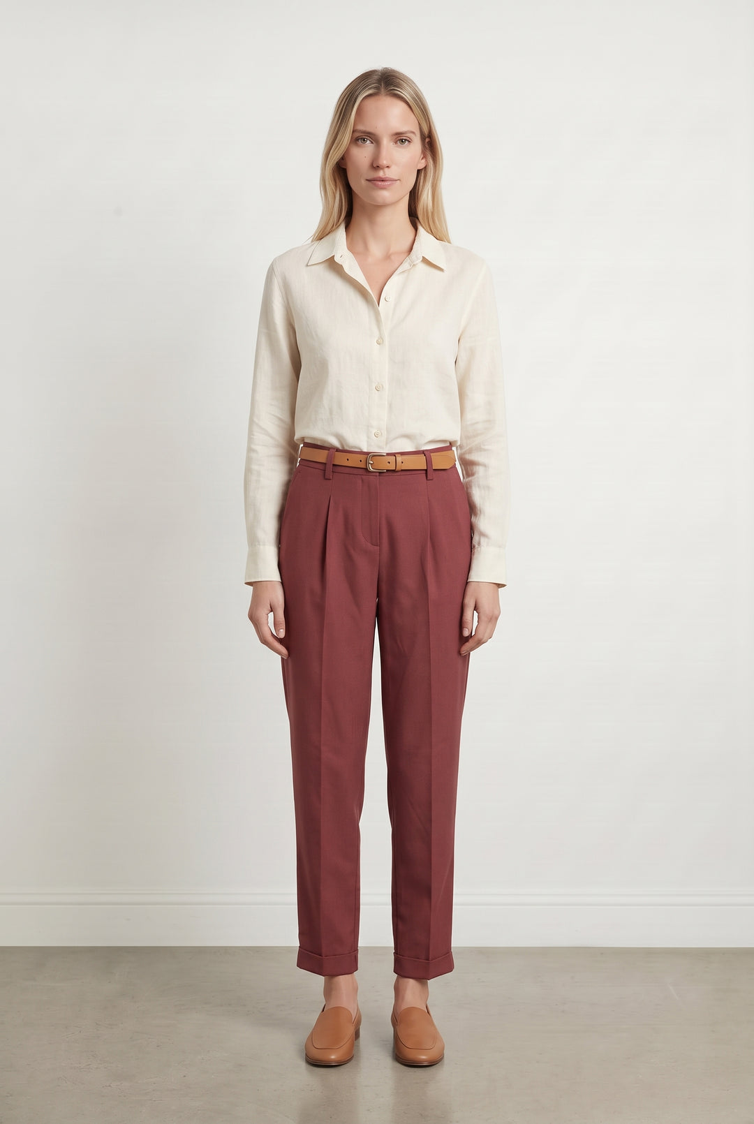 Pantalon Chino Bordeaux - Taille S/36 de la marque Maison 123 | PARAD69902 - Vendu par Paradigme - Image 1