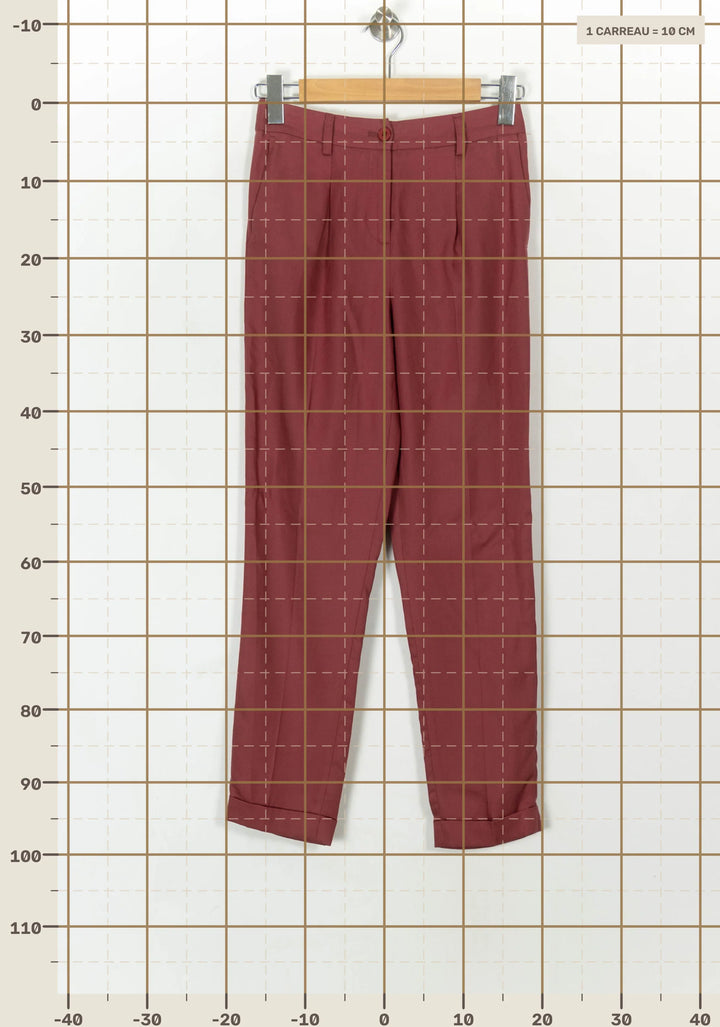 Pantalon Chino Bordeaux - Taille S/36 de la marque Maison 123 | PARAD69902 - Vendu par Paradigme - Image 4