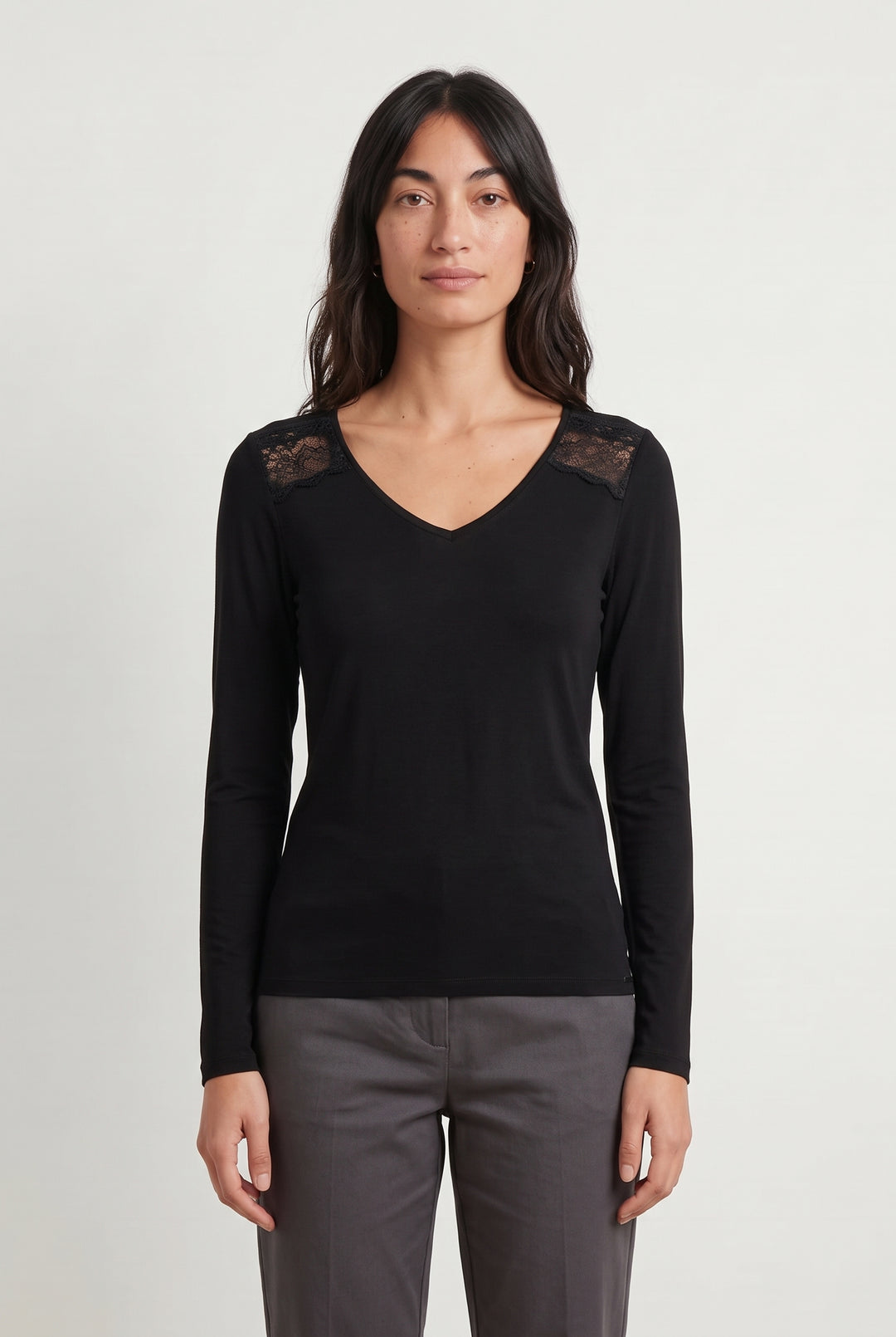 Tee-shirt Manches Longues Noir - Taille XS/34 de la marque IKKS | PARAD69914 - Vendu par Paradigme - Image 1