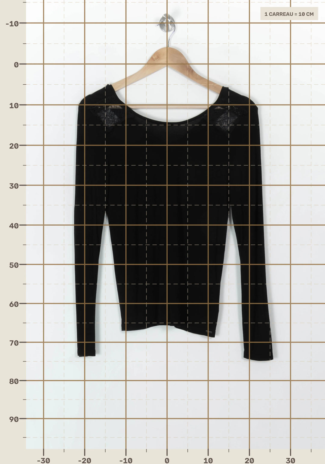 Tee-shirt Manches Longues Noir - Taille XS/34 de la marque IKKS | PARAD69914 - Vendu par Paradigme - Image 4