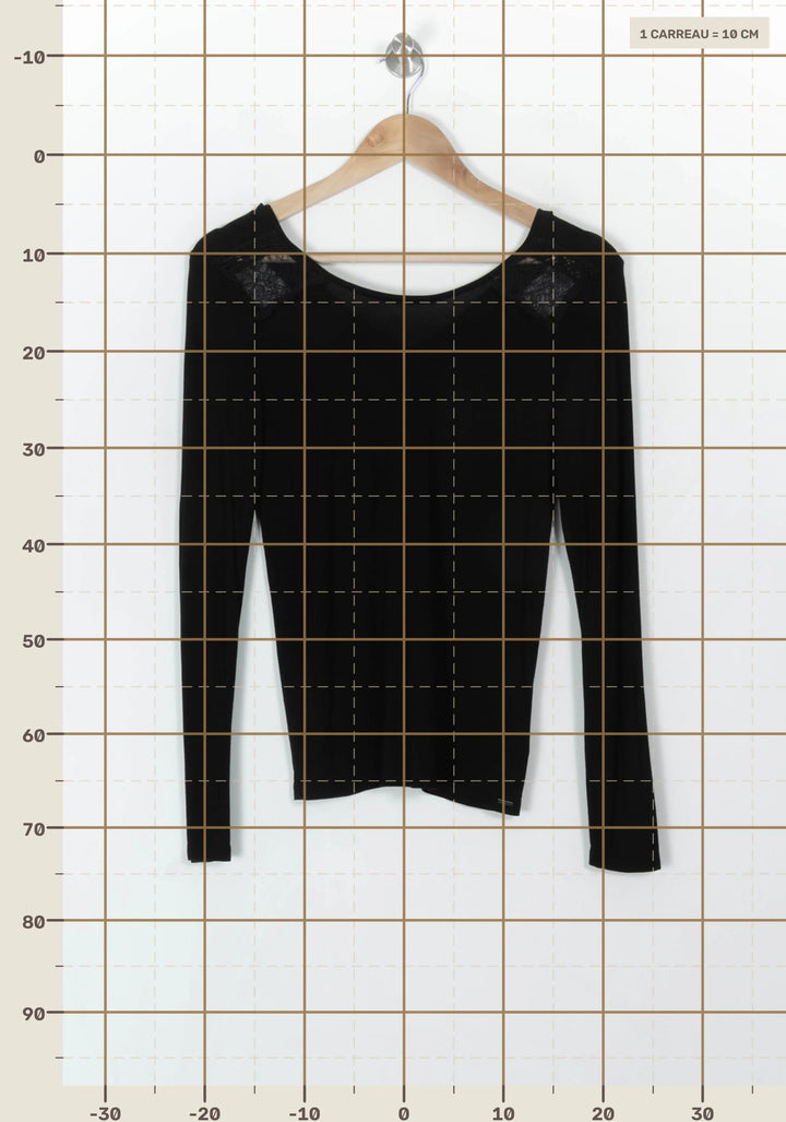 Tee-shirt Manches Longues Noir - Taille XS/34 de la marque IKKS | PARAD69914 - Vendu par Paradigme - Image 4