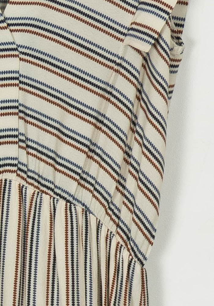 Robe Rayée Beige et Bleu - Taille S/36 de la marque La Fée Maraboutée | PARAD69930 - Vendu par Paradigme - Image 3