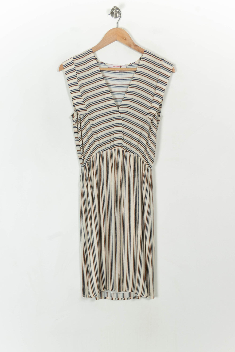 Robe Rayée Beige et Bleu - Taille S/36 de la marque La Fée Maraboutée | PARAD69930 - Vendu par Paradigme - Image 2