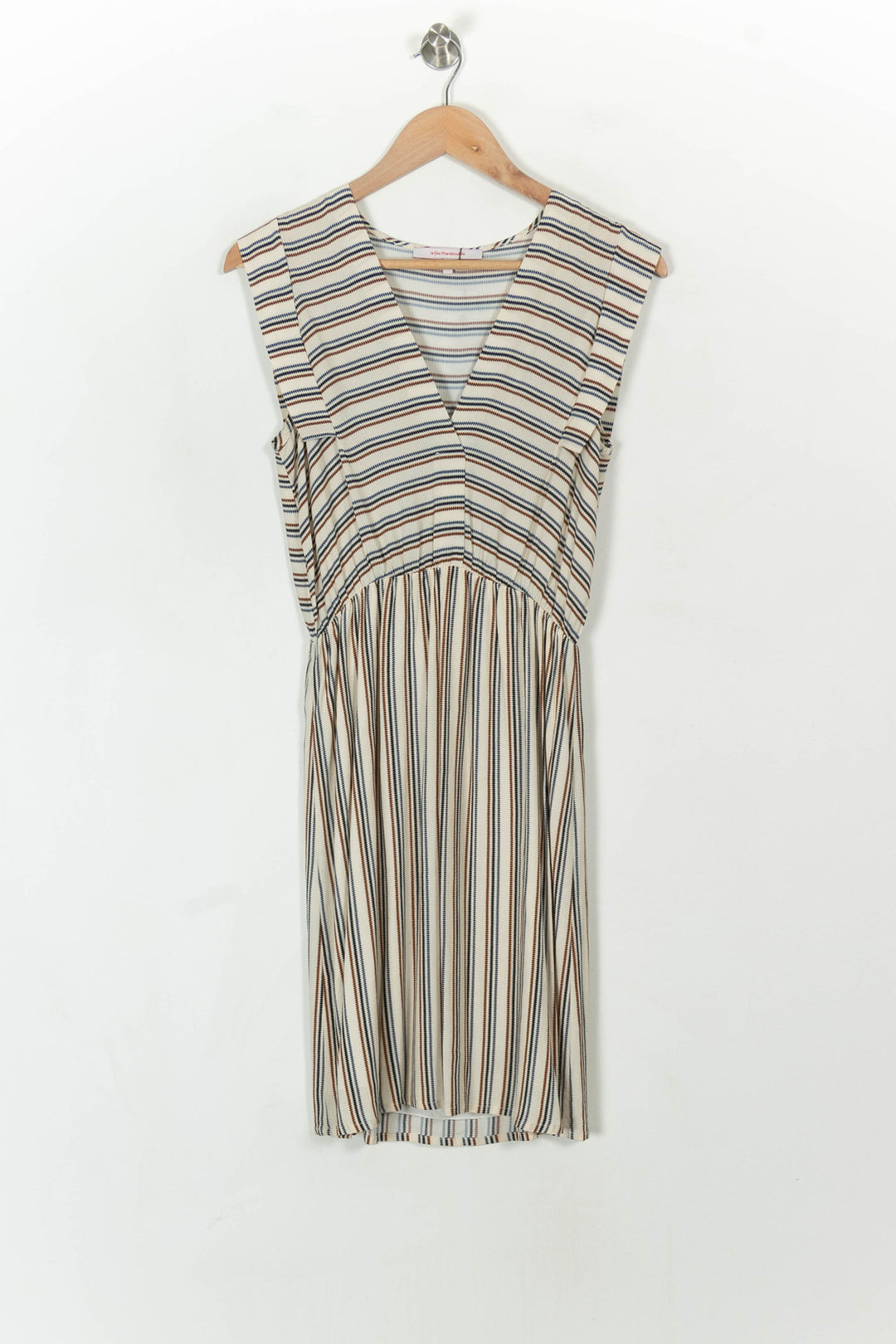 Robe Rayée Beige et Bleu - Taille S/36 de la marque La Fée Maraboutée | PARAD69930 - Vendu par Paradigme - Image 2