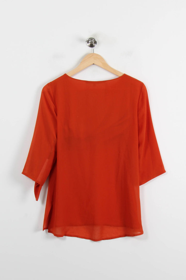 Blouse Orange - Taille M/38 de la marque La Fée Maraboutée | PARAD69982 - Vendu par Paradigme - Image 4