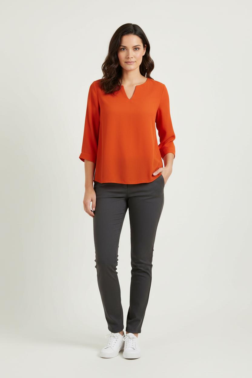 Blouse Orange - Taille M/38 de la marque La Fée Maraboutée | PARAD69982 - Vendu par Paradigme - Image 1