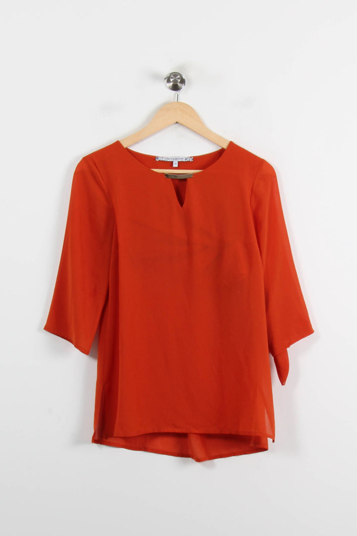 Blouse Orange - Taille M/38 de la marque La Fée Maraboutée | PARAD69982 - Vendu par Paradigme - Image 2