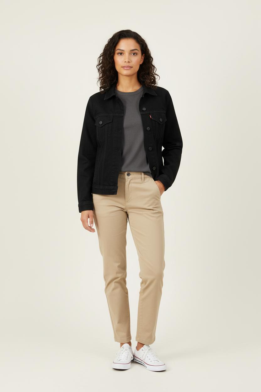 Veste en Jean Noire - Taille XS/34 de la marque Levi's | PARAD69996 - Vendu par Paradigme - Image 1