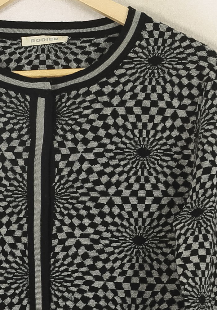 Cardigan Noir et Gris - Taille M/38 de la marque Rodier | PARAD69998 - Vendu par Paradigme - Image 3