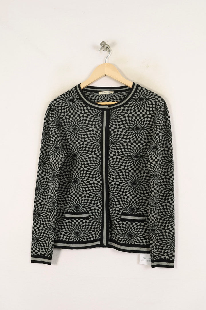 Cardigan Noir et Gris - Taille M/38 de la marque Rodier | PARAD69998 - Vendu par Paradigme - Image 2