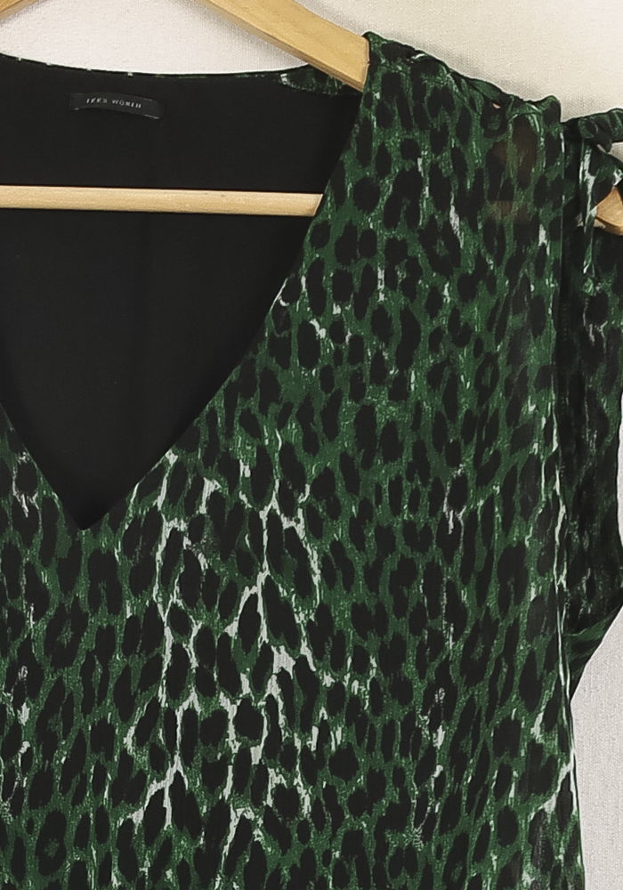 Robe Courte Verte et Noire - Taille S/36 de la marque IKKS | PARAD70000 - Vendu par Paradigme - Image 3