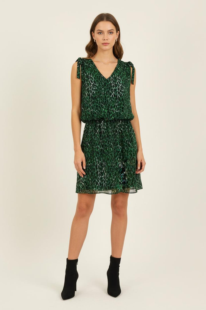 Robe Courte Verte et Noire - Taille S/36 de la marque IKKS | PARAD70000 - Vendu par Paradigme - Image 1