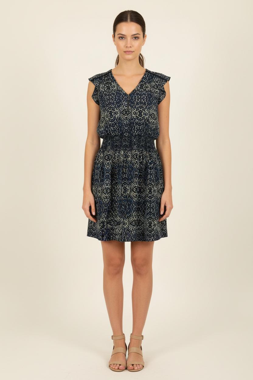 Robe Courte Bleue et Noire - Taille S/36 de la marque ZAPA | PARAD70002 - Vendu par Paradigme - Image 1