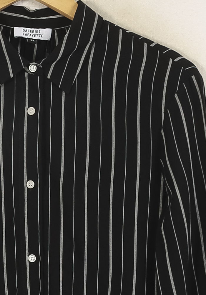Chemise noire et blanche - Taille S/36 de la marque Galeries Lafayette | PARAD70017 - Vendu par Paradigme - Image 3